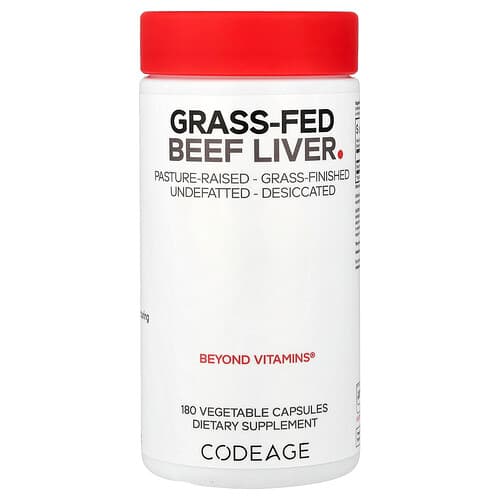 Codeage, Grass-Fed Beef Liver, 180 Vegetable Capsules (500 mg per Capsule)