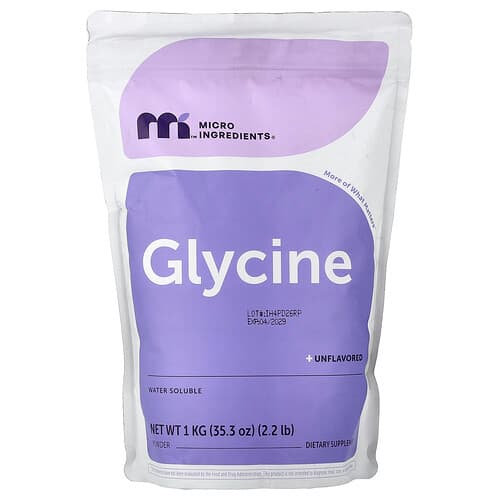 Micro Ingredients, Glycine Powder, Unflavored, 2.2 lb (1 kg)