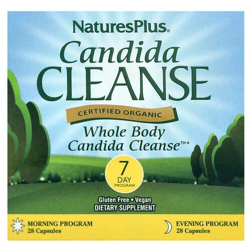 NaturesPlus, Candida Cleanse, 7 Day Program, 2 Bottles, 28 Capsules Each