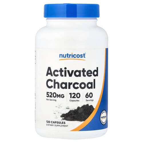 Nutricost, Activated Charcoal, 120 Capsules (260 mg per Capsule)